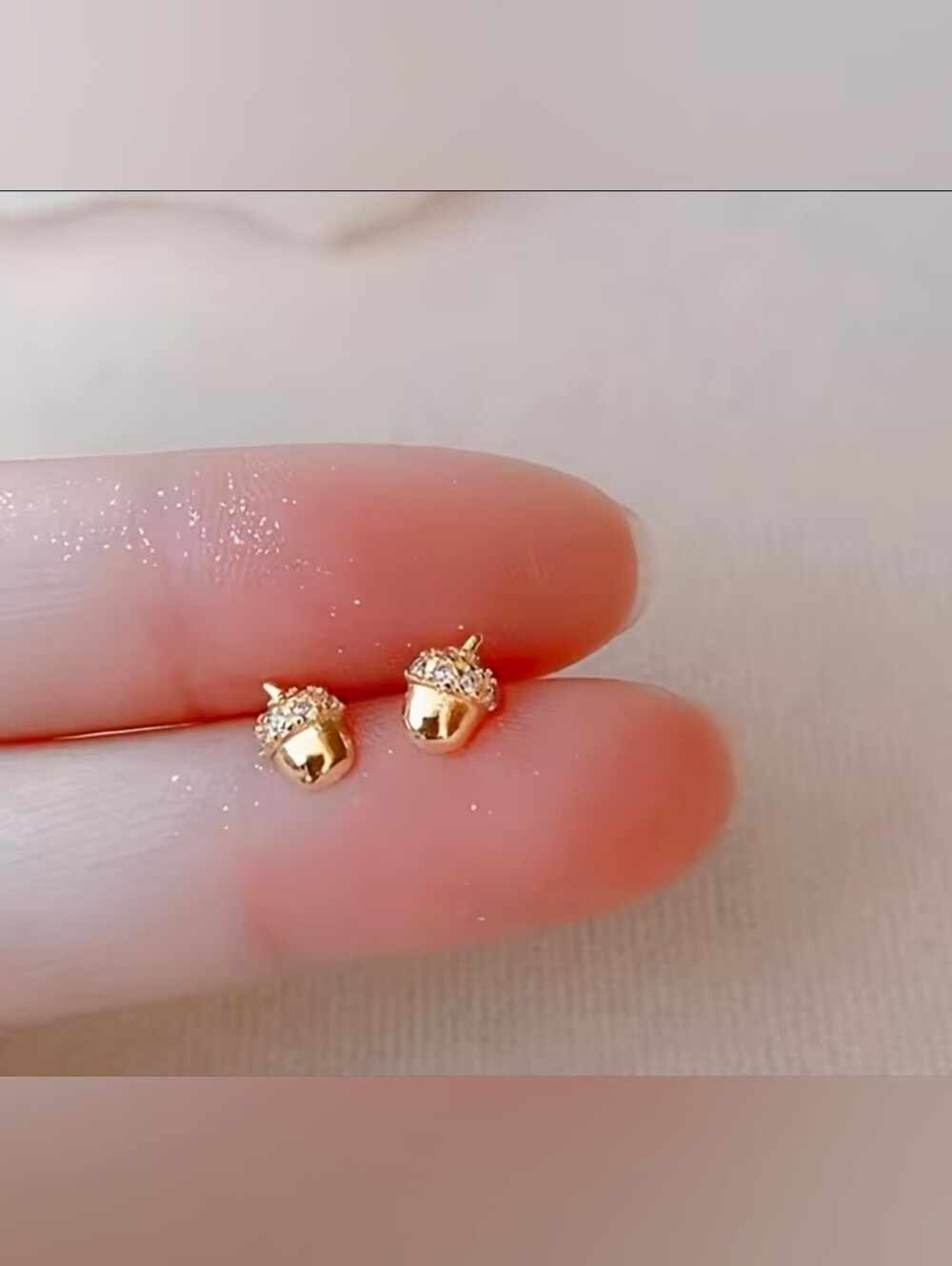 $8 Eacb Or Bundle 5/$20 Gold Acorn Miniature Stud Earrings